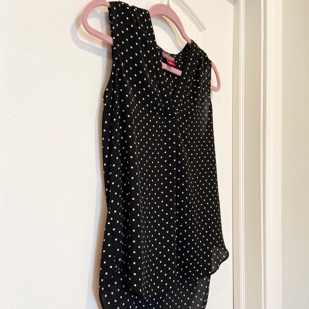 Vince Camino V-Neck polka dot blouse